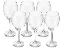 Amazon Brand - Solimo Wine Glass Set, 325ml, Set of 6, Transparent