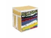 (Min Buy 2) PrettyKrafts XL Saree Cover | Clothes Storage Bag | Storage Organizer Bag | Zip Closure and Transparent Front Clothes Storage Bag | Wardrobe Organizer | Size (15 * 12 * 15 In) | Pack of 1 |Qtr Yellow
