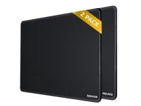Sounce Mouse Pad (Pack of 2) 230 x 190 x 2mm, Durable & Smooth Surface, Non-Slip Rubber Base, Waterproof Design, Ideal for Laptop, PC, Laser & Optical Mice (Black)