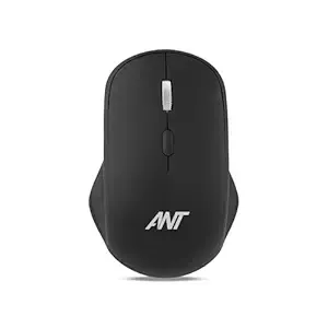 Ant GLOBE30 Wireless Optical Mouse |4 Button Design |Dual Mode 2.4GHz & Bluetooth | 1600 DPI | Silent Click | Rechargeable Battery | Lightweight & Ergonomic| Compatible with Windows, Mac, Linux_ Black