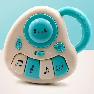 Chanak Baby Piano Musical Infant Toy 4 Key Nodes with 31 Music melodies Includes Learning Numbers & Shapes, Flashing Lights Early Learning Baby Tiny Tunes for Boys Girls, 6 to 12 Months (White/Blue) Rs.349 @ Amazon