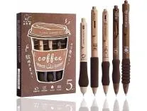 COOFANDY Coffee Theme 5Pcs Cute Gel Pens, Retractable Quick Dry Blue Ink Gel Pens 0.5mm Kawaii Fine Point Smooth Writing Pens for Journaling Note Taking Aesthetic Pens for Office School Supplies Rs.171 @ Amazon