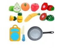 Crackles Colourful Realistic Pretend Play Kitchen Toys Sliceable Fruits Play Set Toys - with Knife, Chopping Board and Pan -10 Pcs Multi color Rs.130 @ Amazon