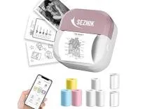 SEZNIK Mini Printer, Inkless, Thermal, Bluetooth, Portable Printer, Compatible Android, iOS Mobile. 1 Year Warranty (EON-Stealth Velvet) Rs.1659 @ Amazon