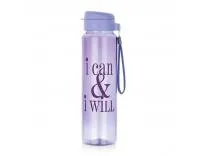 ATTRO Sports Buddy 800ml BPA-Free Water Bottle with Leak-Proof Flip-Top Cap, Easy to Carry Nylon Strap and Stylish Color for Daily Hydration- Purple Plastic