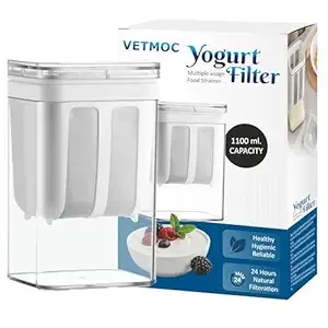 1100ml Yogurt Filter Strainer & Greek Yogurt Maker – Multi-Functional Curd Strainer, Hung Curd Maker with Fine Mesh Bag & Lid for Homemade Greek Yogurt, Curd, Cheese & More Rs.199 @ Amazon