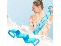 [Apply 5% Coupon] SPAREQUE Silicone Bath Body Brush,Exfoliating Long Body Back Scrubber for Shower h Soft Bristles for Men and Women, Improves Blood Circulation, Skin Health