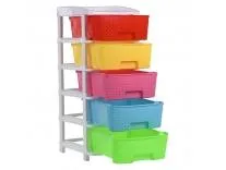 Kuber Industries 5-Layer & 92 Ltr Plastic Drawer Storage Organiser | Modular Kitchen Cabinet & Toy Organizer For Kids Room | Multicolor