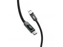 GM G+ PD 100W Data CC Cable,Type-C to Type-C Fast Charging Cord | LED Digital Display of Power Output and Tough Fiber Braided Cord | Compatible with Smartphones, Laptops, Tablets, and More - Grey Rs.449 @ Amazon