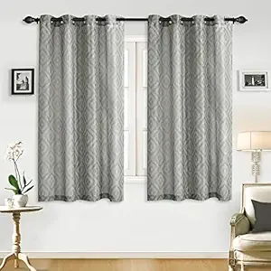 Deco Window Polyester Sheer Curtains 5 feet Long Set of 2, (Eyelet,Gray, 5FT) Curtains for Bedroom and Living Room Rs.301 @ Amazon