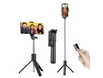 Kratos Selfie Stick with Tripod Stand,Extendable Selfie Stick for Mobile Phone with Bluetooth Remote,3-in-1 Multifunctional Design for Redmi/Xiaomi/OnePlus/Samsung/Oppo/Vivo and All Phones