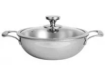 NIRLON Platinum Triply Stainless Steel Deep Kadai with Glass Lid- 20 cm - 1.5 Liter (Induction Friendly) Rs.1247 @ Amazon