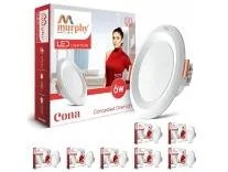 Murphy Cayo 6W LED Downlight for Ceiling | Warm White Round Light | Inbuilt Driver | Suited for 3 inch Junction Box | 600 Lumens | BIS Approved | 2 Year Warranty | Pack of 8