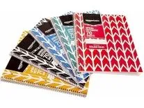 AmazonBasics College Ruled Wirebound Notebook, 70-Sheet, Assorted Lattice Pattern Colors, 5-Pack
