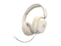 pTron Studio Xtreme, 70hrs Playtime, 40ms Low-Latency, Dual Device Pairing, Wireless Over Ear Headphones w/Detachable Mic & TruTalk ENC Calls, 40mm Drivers, RGB Lights, BT5.4 & Type-C Charging (Beige)
