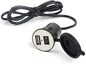 AOW Attractive Offer World Motorcycle Bike Mobile Phone USB Charger Power Adapter 12v (Waterproof) for TVS Wego