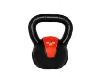 De Jure Fitness PVC Kettlebell 3kg for Men & Women Strength & Cardio Training, Soft Grip, Crushed Concrete Filled, Full Body Workout Equipment for Home & Gym (Orange Black)