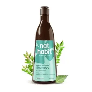 Nat Habit Rosemary Anti-Hairfall Shampoo | 6X Hair Fall Control | Tri-Leaf with Hibiscus & Curry Leaves | Soy Ferment Protein | Sulphate & Paraben Free | For Women & Men | 250ml Rs.199 @ Amazon
