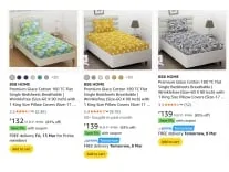BSB Home Double Bedsheet upto 88% off starting From Rs.149 @ Amazon