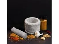 Clazkit Oothukuli Stone Mortar and Pestle Set – 5 Inch Okhli/Khalbatta/Idi Kallu – Traditional Hand Grinder for Chutney, Spices, Herbs & Ginger-Garlic Crushing – Grey Rs.381 @ Amazon