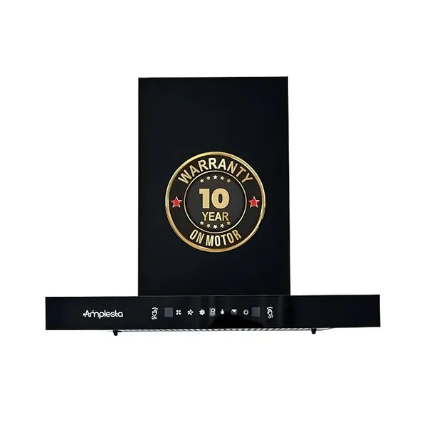 [Apay ICICI CC] Amplesta Sereno 75CM Chimney for Kitchen Auto Clean 1350 m3/hr Vertical Wall Mounted Kitchen Chimney for Home Filterless Two Way Suction Touch & Gesture Control (Sereno MS AC FL 75 BK)