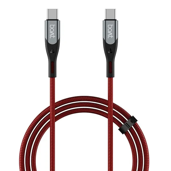 boAt Type C to C 65W Fast Charging Cable with 480 Mbps Data Transfer, Tangle-Free Cable in Premium Nylon Braided Design (Martian Red) Rs.149 @ Amazon
