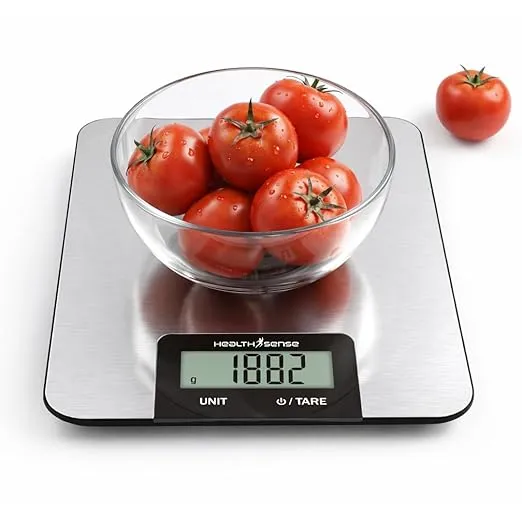 HealthSense Smart Kitchen Weighing Machine for Food | Digital Kitchen Scale for Home with High-Precision Sensors, Tare Function, Multi-Unit Measurement, Stainless Steel Platform & 1-Year Warranty Rs.549 @ Amazon