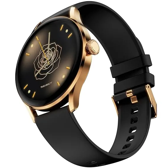 Fire-Boltt Glitz Women Smart Watch with 1.19” AMOLED Display, Bluetooth Calling, Rotating Crown, Always On Display, 1000 Nits Brightness, IP68 Waterproof Midnight Black Rs.1299 @ Amazon