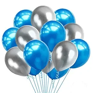 HEMITO Premium Metallic Latex Balloons Pack of 50 Blue and Silver Balloons for Decoration (Blue, Silver, Pack of 50) Rs.97 @ Amazon