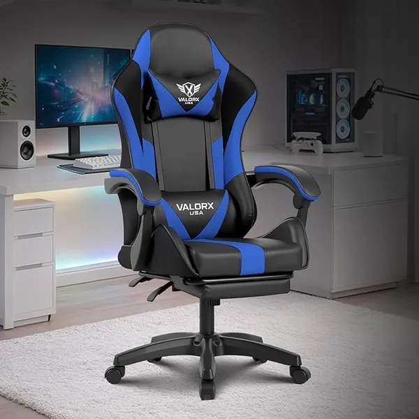 Warrior Gaming & Office Ergonomic Chair | Vegan Leather | High Back 135° Recliner | Adjustable Height & Linkage Armrest | Lumbar Support | 360° Swivel | 3 Year Warranty (Navy Blue) Rs.6999 @ Amazon
