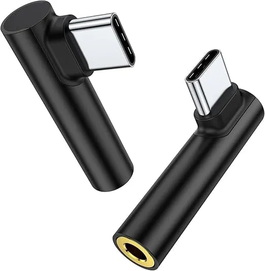 One Plus USB Type-C to 3.5mm Audio Adapter (Pack of 2) | DAC Chip AUX Headphone Jack Converter | Right Angle Design | Compatible with One Plus, Mi, Oppo, Vivo, i Pad Pro – Black Rs.99 @ Amazon
