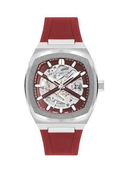 [ICICI CC] Lee Cooper Automatic Skeleton Red Tonneau Dial Men's Watch - LC07902.388