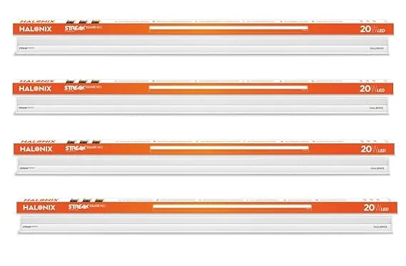 Halonix 20-watt LED Batten/Tubelight | Streak square 2-ft LED Batten for Living Room & Bedroom | Cool day light, Pack of 4 Rs.563 @ Amazon