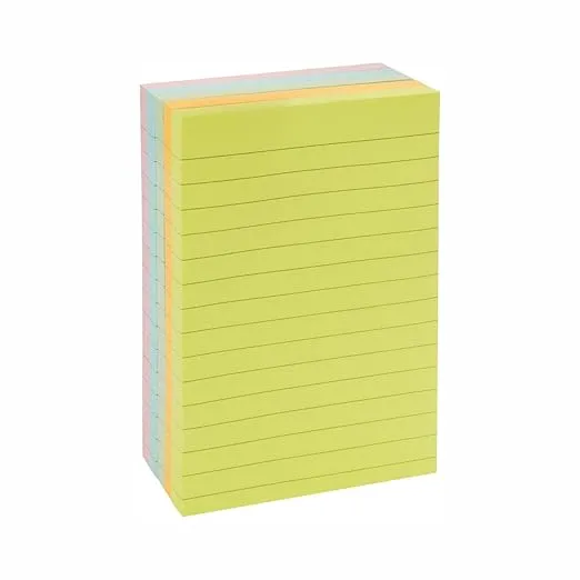 Amazon Basics Rectangular Sticky Notes 4x6 Inch|Lined Sheets | Reusable Adhesive for Lists, Notes, Reminders | Perfect for Office, School, Home (Pack of 5, 500 Sheets, Assorted Colors) Rs.329 @ Amazon