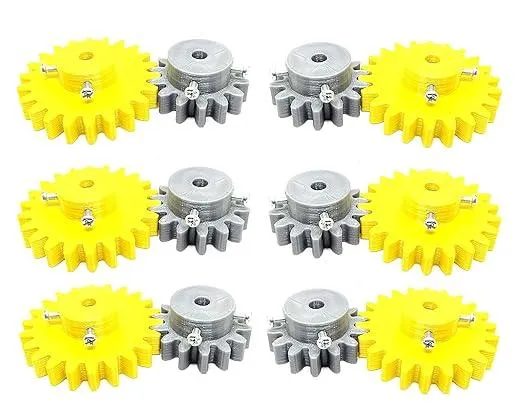[Apply 8% Coupon] INVENTO 6pcs 3D Printed Plastic Spur Gear 14 Teeth (40mm dia) + 22 Teeth (60mm dia), 10mm Width, 8mm hole, 2.5 Module for DIY Projects