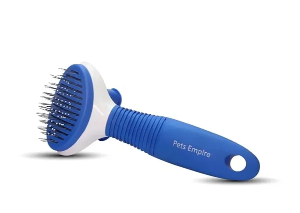 Pets Empire Self Cleaning Slicker Pet Brush for Dogs & Cats | with Stainless Steel Teeth, Pet Grooming Comb with Rubber Grip Handle, Pet Cleaning Brush, Reducing Shedding | for Small Size Hair
