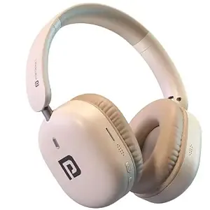 Portronics Muffs M6 Over Ear Wireless Bluetooth Headphone with Upto 40 Hours Playtime, Dual Pairing, 40mm Driver, HD Mic, Bluetooth 5.4V, Foldable Design, Type C Fast Charging (Biege)
