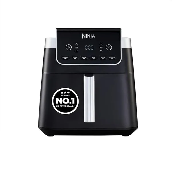 [Apay ICICI CC] Ninja Air Fryer MAX PRO, 6.2L Air Fryer Oven 2-Year Warranty, Oil-Free Cooking, Max Crisp Technology, Variable Air Flow, Chemical Free Cooking Surface, 6-in-1 Air Fry, Roast, Bake & Reheat, Black