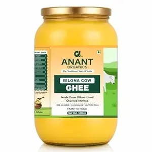 Anant Organics Bilona Cow Hand Churned Vedic Method A2 Cow Milk Ghee Glass Bottle 1L Rs.749 @ Amazon