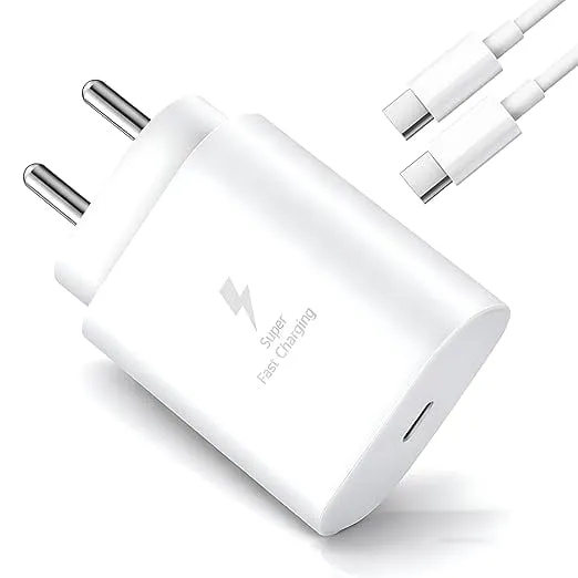 MAK 25W Charger with Cable for Samsung Galaxy M33 5G Charger Adapter Compatible with Galaxy M33 Charger, 25 Watt USB Type C to C Pd Charging Adapter C Type, White Rs.319 @ Amazon