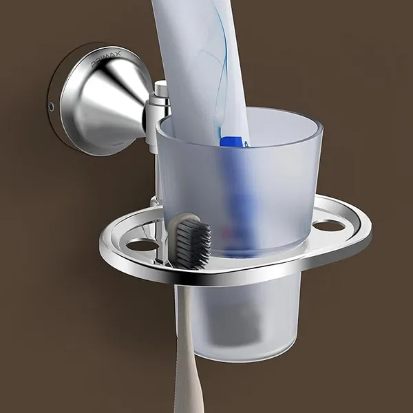 Plantex (Primax) 304 Grade Stainless Steel Tumbler Holder/Tooth Brush Holder/Tumbler Stand for Bathroom Accessories - Niko (Chrome) Rs.259 @ Amazon