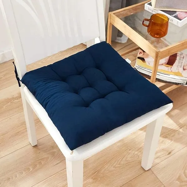 Wakewell Chair Cushion, Soft Seat Cushions, Back and Hip Support Chair Pad for Office, Rocking, Dining, Patio, Camping, Kitchen Chairs - Navy Blue, 1 Piece Chair Cushion Seat Pad Rs.140 @ Amazon