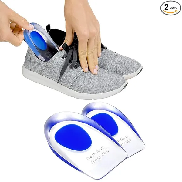 [Apply 3% Coupon] Gel Heel cups Silicone Heel Pad for Heel Ankle Pain, Heel Spur Shoe Support Pad for Men and Women Shock Cushion Pad for Heels