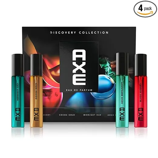 Axe Perfume Gift Set for Men | 4 Premium Fragrances | 12Hr Long Lasting | EDP Mini Set 4x15ml | Fragrance Gifting