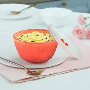 Borosil 500ml Kube Pink Serving & Mixing Bowl with Lid | Made in India Borosilicate Glass Bowl for Kitchen & Dinning | Bowl for Mixing Dough, Salad, Batter | Microwave & Dishwasher Safe Rs.241 @ Amazon