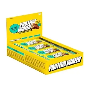 Yogabar 10g Protein Wafer Bars | Dark Chocolate Flavor | Crunchy High-Protein Snack | Source of Protein & Fiber | 0% Maida | Made with Millets | 40g Each | Pack of 10 Rs.329 @ Amazon