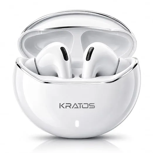 Kratos TW02 Ear Buds Wireless with 60H Playtime, Noise Isolation & Clear Calls, Bluetooth Earbuds with Voice Assistant, Ear Buds with Bluetooth V 5.3 & with Type C Fast Charging, IPX5 TWS Earphones