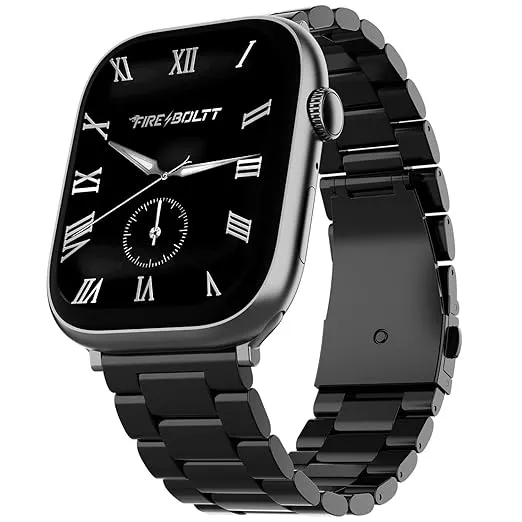 Fire-Boltt Ninja X Ring Smart Watch 1.96" Always On Display Bluetooth Calling, Voice Assistant, SpO2 & Heart Rate, 120+ Sports Modes, IP67 Waterproof Smartwatch for Men & Women - Black Steel Rs.1899 @ Amazon