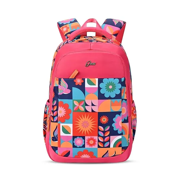Gear Florentine 17"/20L Medium Water Resistant School Bag/Casual Backpack/Daypack/Laptop Bag for Boys/Girls (Pink - Blue)