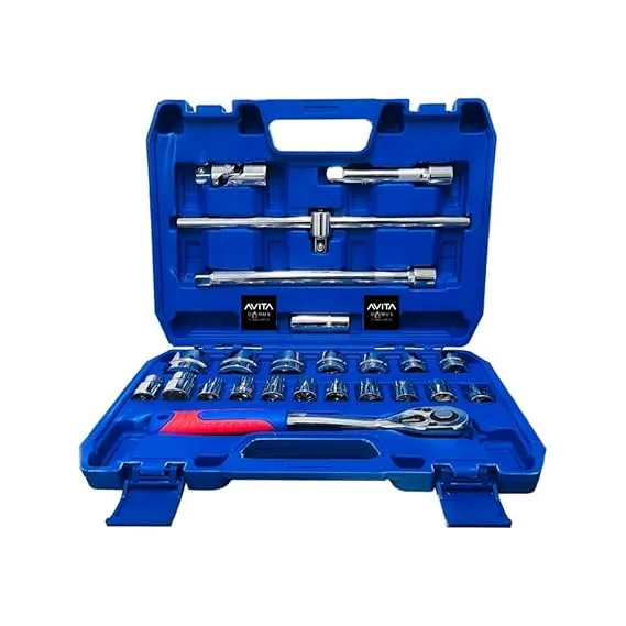 Hand Tool DN-2462 46-Piece 1/4" (6.35mm) Drive Hex Socket Set with 72-Tooth Reversible Ratchet - CrV Steel Construction for Automotive, Construction, DIY & Engineering